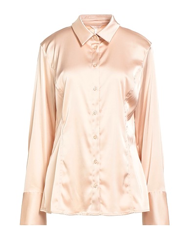 GUESS Solid colour shirts & blouses Beige 97% Polyester, 3% Elastane