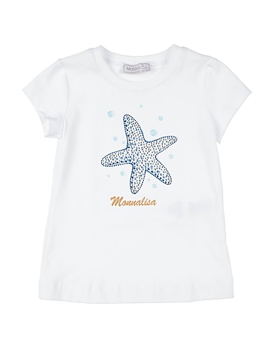 MONNALISA T-shirt White 94% Cotton, 6% Elastane