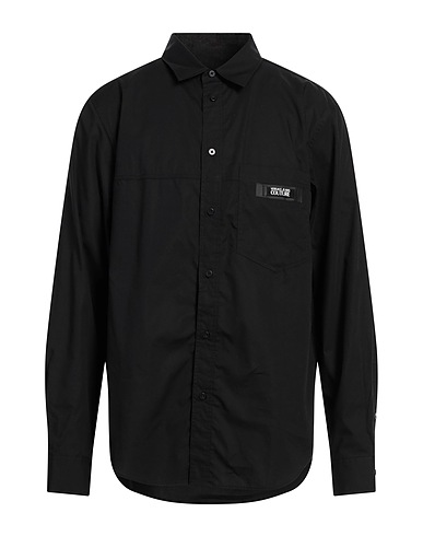 VERSACE JEANS COUTURE Solid colour shirt Black 100% Cotton