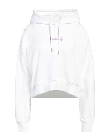DISCLAIMER Hooded track jacket  White 100% Cotton