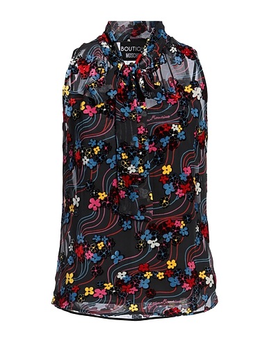 BOUTIQUE MOSCHINO Top Charcoal 63% Viscose, 37% Silk