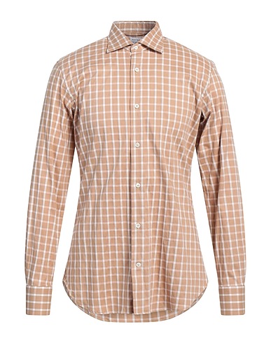 BORSA Checked shirt Sand 70% Cotton, 27% Polyamide, 3% Elastane