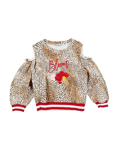 MONNALISA Sweatshirt Brown 94% Cotton, 6% Elastane, Polyester