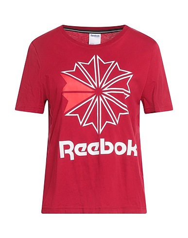 REEBOK T-shirt Red 100% Cotton, Elastane