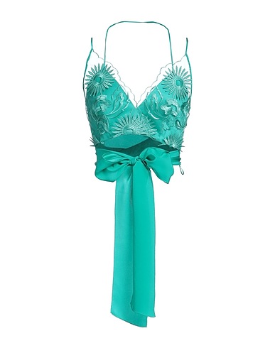 ALBERTA FERRETTI Top Turquoise 100% Polyester, Silk