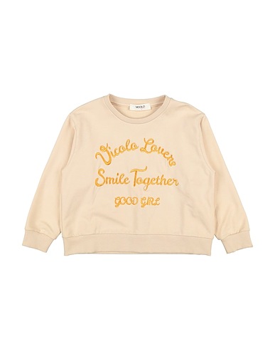 VICOLO Sweatshirt Beige 95% Cotton, 5% Elastane