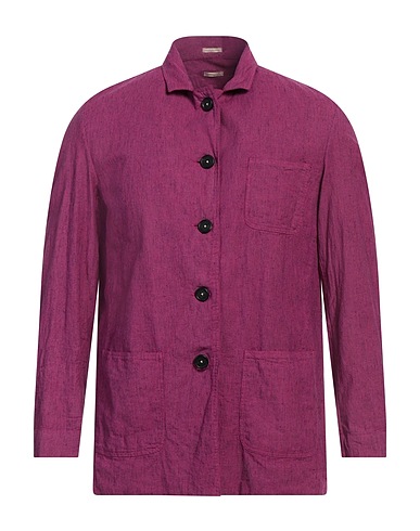 MASSIMO ALBA Camicia a righe Malva 55% Cotone, 44% Lino, 1% Elastan