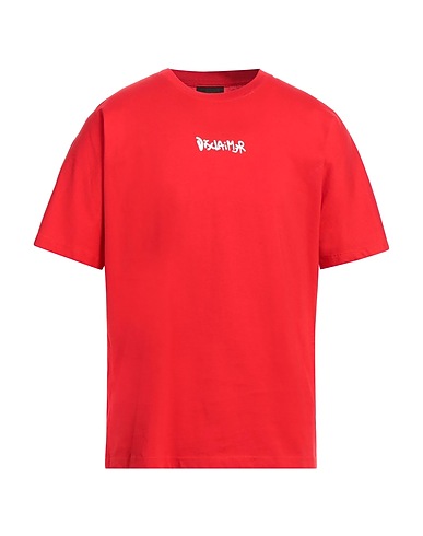 DISCLAIMER T-shirt Rosso 100% Cotone