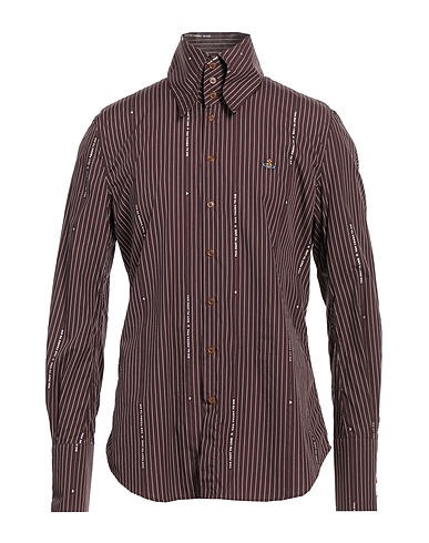 VIVIENNE WESTWOOD Striped shirt Chocolate brown 100% Cotton