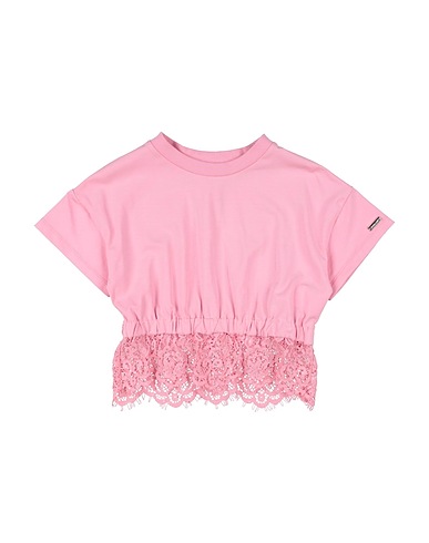 MONNALISA T-shirt Pink 67% Polyamide, 33% Polyester, Cotton, Elastane