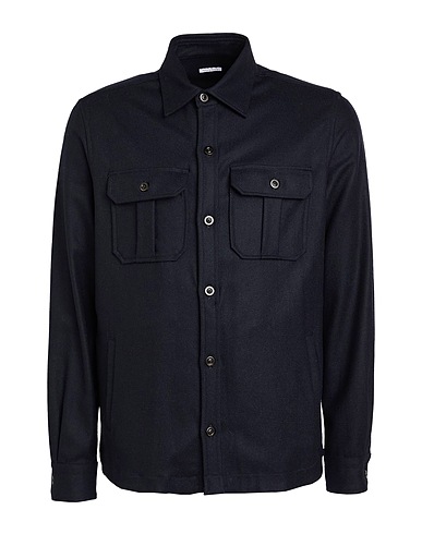 BOGLIOLI Solid color shirt Midnight blue 61% Virgin Wool, 26% Polyamide, 8% Acrylic, 4% Cashmere, 1% Elastane