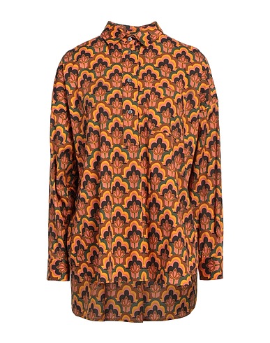 CALIBAN Patterned shirts & blouses Mandarin 97% Cotton, 3% Elastane