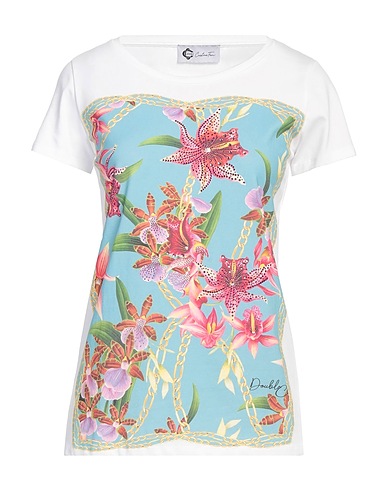 DOUBLE C T-shirt BIANCO 94% Coton, 6% Élasthanne