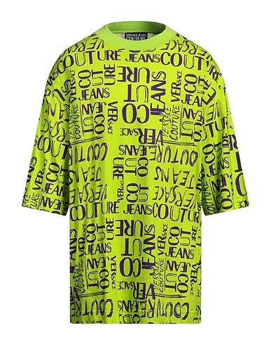 VERSACE JEANS COUTURE T-shirt Verde lime 100% Cotone