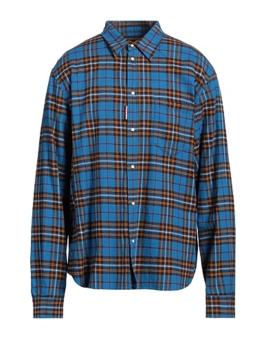 DSQUARED2 Checked shirt Azure 100% Cotton
