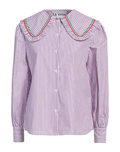LA VESTE Camicia a righe Viola 100% Cotone