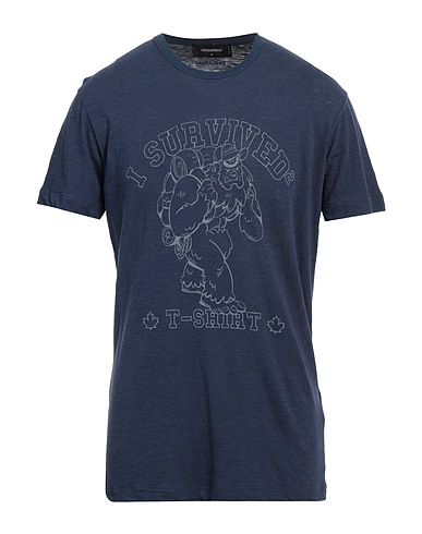 DSQUARED2 T-shirt Navy blue 88% Cotton, 12% Viscose