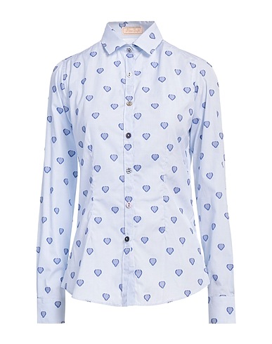 ALEXINGH Checked shirt Light blue 100% Cotton