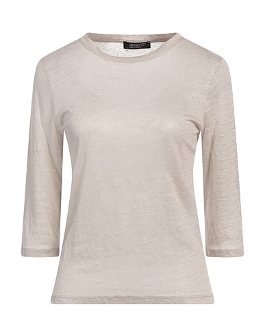 ARAGONA Basic T-shirt Beige 100% Linen