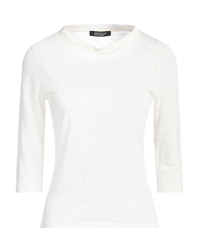 ARAGONA Basic T-Shirt Ivory 100% Linen