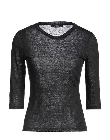 ARAGONA Basic T-shirt Black 100% Linen