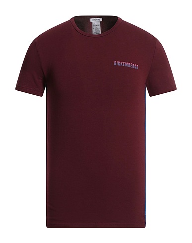 BIKKEMBERGS T-shirt Burgundy 96% Cotton, 4% Elastane