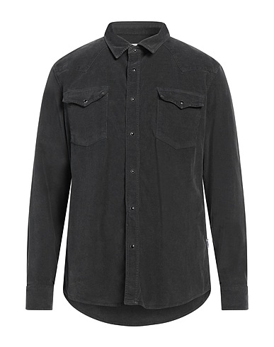 THE.NIM STANDARD Solid colour shirt Lead 98% Cotton, 2% Elastane