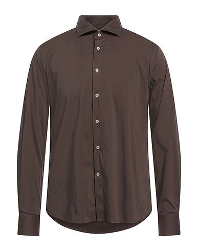 BERRY London Camicia tinta unita Testa di moro 72% Cotone, 25% Poliammide, 3% Elastan