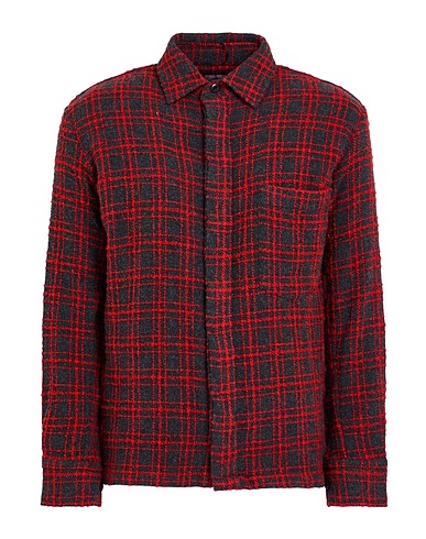 DESTIN Checked shirt Red 59% Wool, 35% Cashmere, 6% Polyamide
