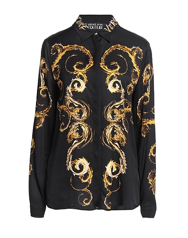 VERSACE JEANS COUTURE Patterned shirts & blouses Black 100% Viscose