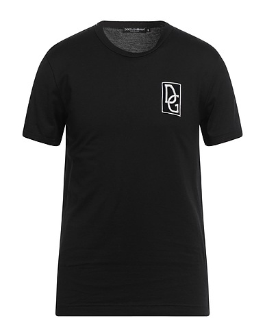 DOLCE&GABBANA T-shirt Black 100% Cotton, Viscose, Elastane