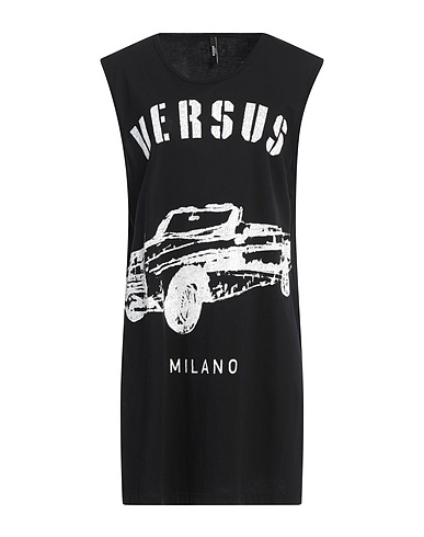 VERSUS VERSACE T-shirt Black 100% Cotton, Polyester