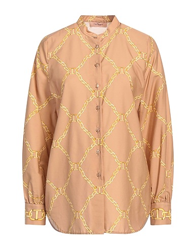 TWINSET Patterned shirts & blouses Camel 100% Cotton