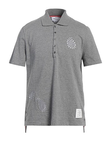 THOM BROWNE Polo Grigio 100% Cotone, Elastan, Poliestere