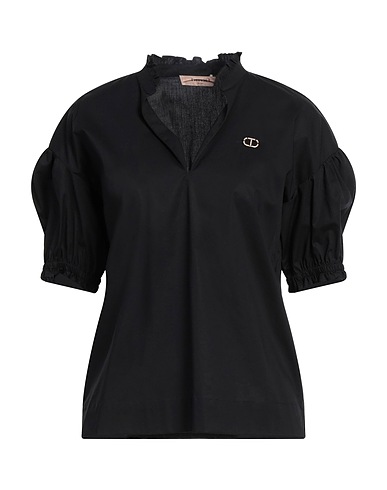 TWINSET Top Black 96% Cotton, 4% Elastane
