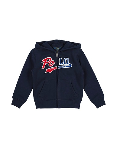 POLO RALPH LAUREN Hooded track jacket  Midnight blue 84% Cotton, 16% Polyester