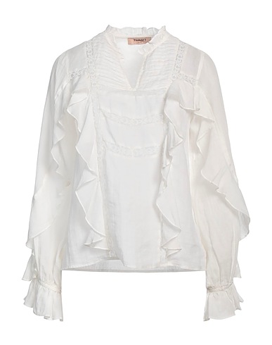 TWINSET Top Bianco 100% Ramiè, Poliammide