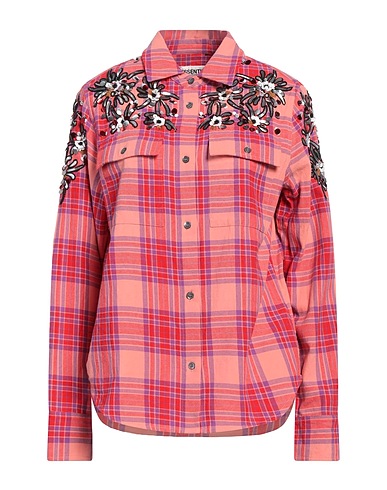 ESSENTIEL ANTWERP Checked shirt Blush 100% Cotton, Acrylic, Glass