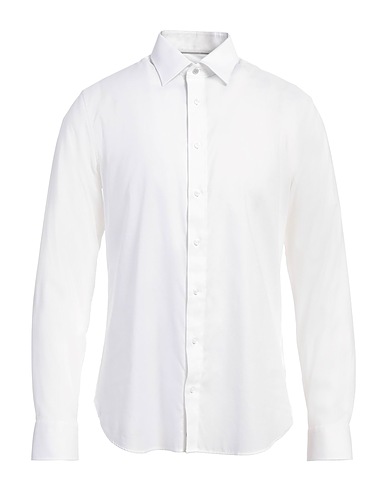 MICHAEL KORS MENS Solid colour shirt White 98% Cotton, 2% Elastane
