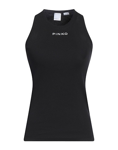 PINKO Vest DENIM Black 95% Cotton, 5% Elastane