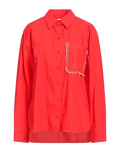 ESSENTIEL ANTWERP Shirts Tomato red 100% Cotton, Polyethylene