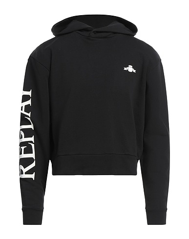 REPLAY Hooded sweatshirt Black 100% Cotton