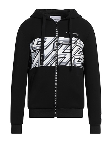 RICHMOND X Hooded track jacket  Black 80% Viscose, 14% Nylon, 6% Elastane
