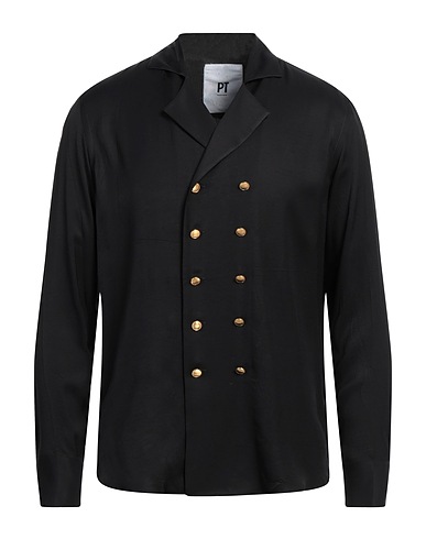 PT Torino Solid colour shirt Black 100% Viscose
