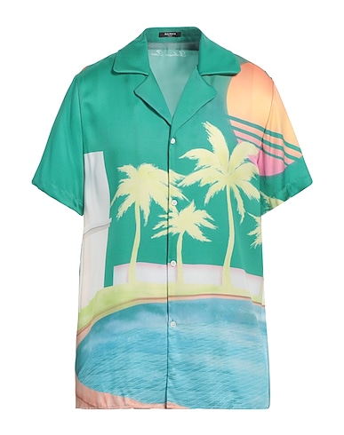 BALMAIN Patterned shirt Green 100% Viscose