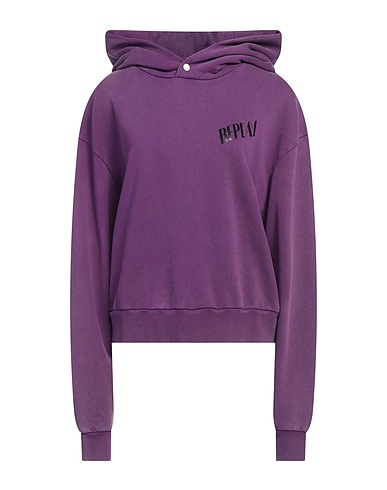 REPLAY Hooded track jacket  Purple 100% Cotton