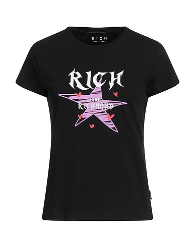 JOHN RICHMOND T-shirt Noir 95% Coton, 5% Élasthanne