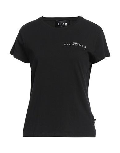 JOHN RICHMOND Basic T-Shirt Black 95% Cotton, 5% Elastane