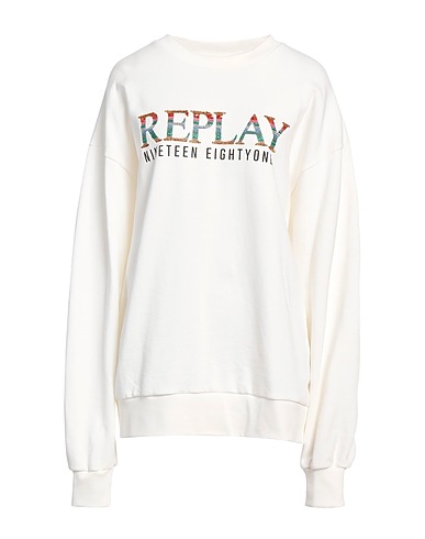 REPLAY Sweatshirt Ivory 100% Cotton