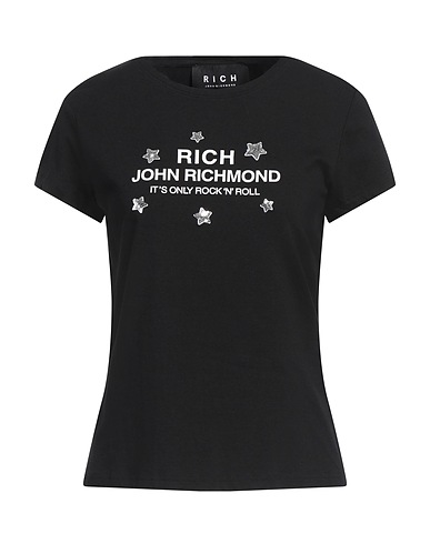 JOHN RICHMOND T-shirt Black 95% Cotton, 5% Elastane